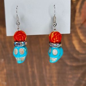 Handmade Skull French Hook Earrings Surgical Steel